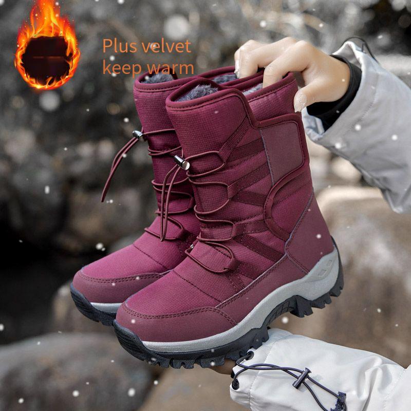Men’s Winter Snow Boots Women Waterproof Hiking Boots Unisex Durable Outdoor Boots
