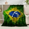 1 ks umělecká deka s brazilskou vlajkou, flanelová, dárek, vhodná pro muže i ženy, měkká, ideální na postele a pohovku, dárek k narozeninám nebo Vánocům
