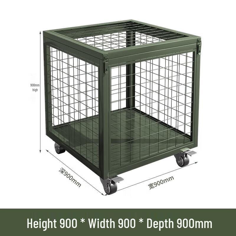Yousijia Military Green Movable Metal Mesh Storage Crate