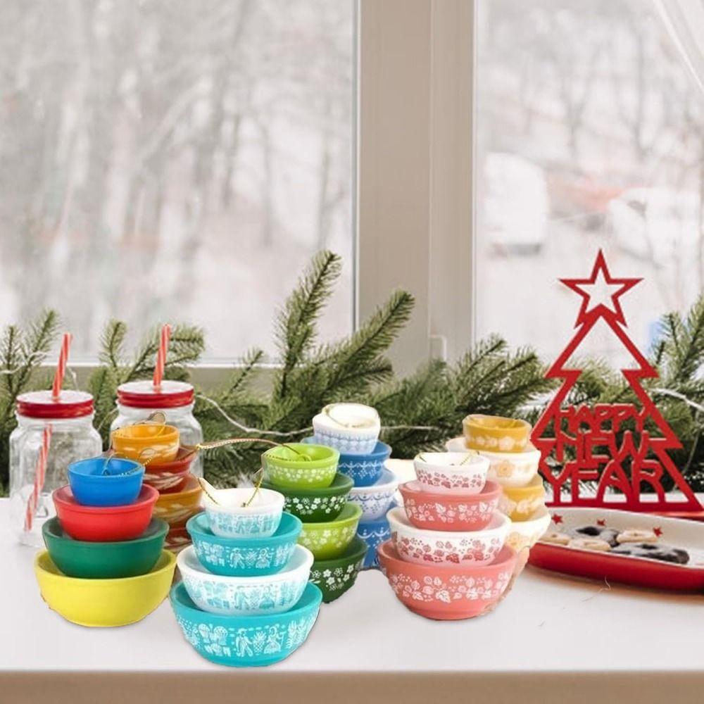 

Miniature Stack Bowl Pendants Handmade Christmas Tree Ornament Christmas Stack Bowl Kids Gift Style 1