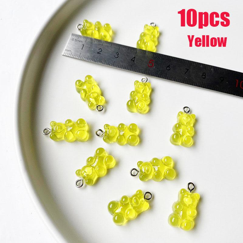 10/50 Stück Bunte Gummibärchen Anhänger Charms für Halskette Armband DIY Ohrringe Schmuck Bären Valentinstagsgeschenk 2,1*1,1cm