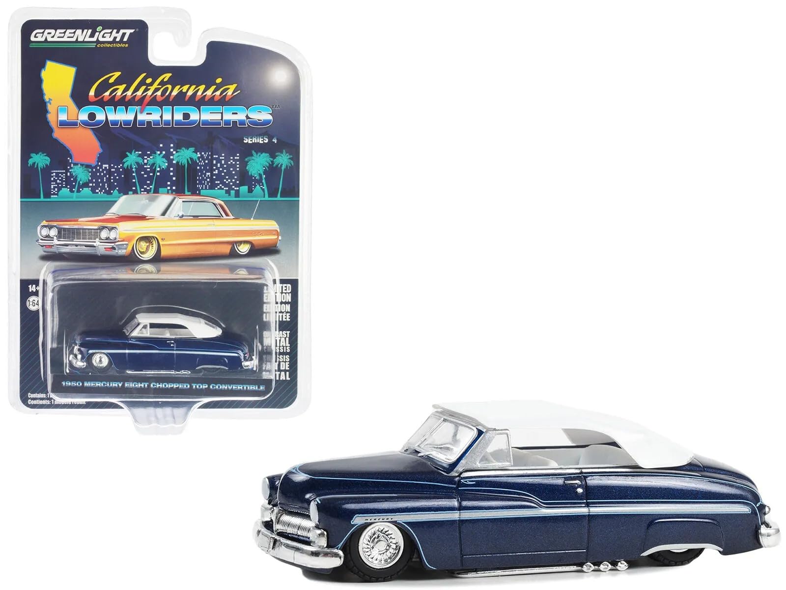 

Greenlight Mercury Eight с коротким верхом кабриолет 1950 Blue Lowrider Greenlight Lowriders Mercury Eight Mini Car 1/64 [Предмет]