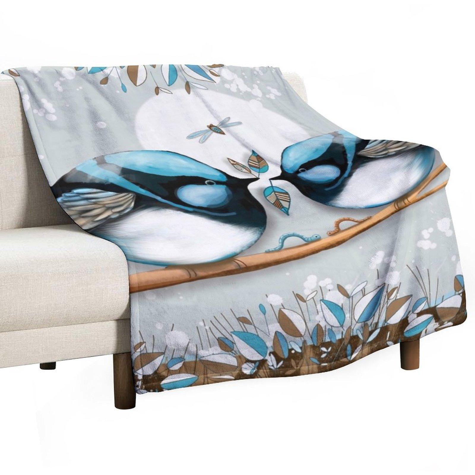 

Blue Fairywrens Throw Blanket Decorative Beds Thermals For Travel Blankets For Sofas Weighted Blankets 30x40in