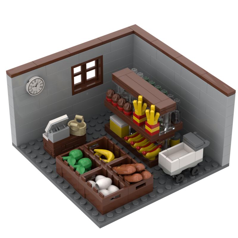 MOC City House Room Building Blocks Classroom Bedroom Kitchen Bricks Toys Kids Gift