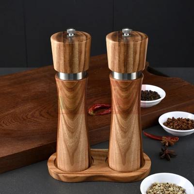 Pfeffermühle, Salz- und Pfeffermühlen-Sets aus Holz (inklusive Ersatzkeramik und -bürste), Salzstreuer für Ihre Küche