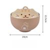 Ceramic Soup Bowl Cute Cartoon Animals With Lid Cat Household Instant Noodles Bowl Rice Bowl Tableware Japanese Creative