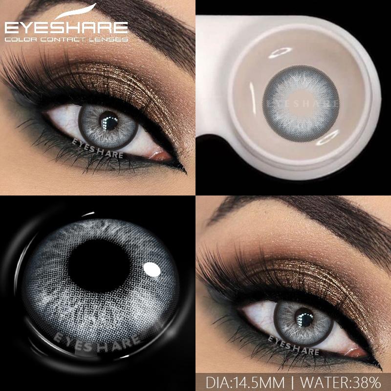 

1 пара цветных линз для глаз, модные голубые линзы для глаз, зеленые контактные линзы, коричневые линзы для серых зрачков, годовые линзы, косметический макияж