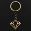 Fashion Diamond Shape Logo 28x30mm Pendant 30mm Key Ring Chain Bronze   Men Car Gift Souvenirs Keychain