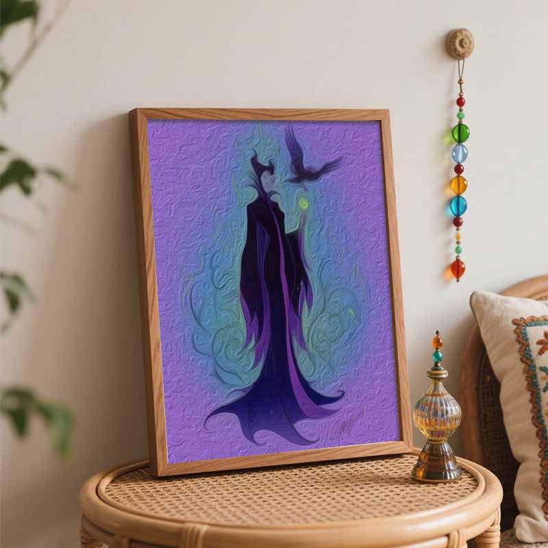 Disney DIY Maleficent Oil Painting Art Painting Kit Home Wall Decor Handmade Gift for Fans of Classic Dark Fairy Tale Magic Artwork