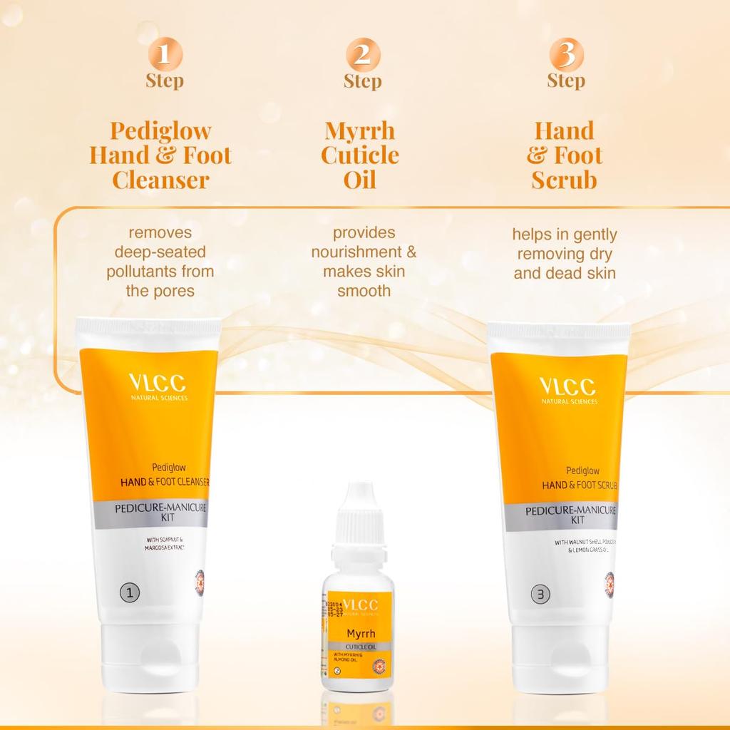 VLCC Kit Pedicure Manicure Mani e Piedi 150g Crema + 60ml Olio Detergente Scrub Maschera Anti-Abbronzatura