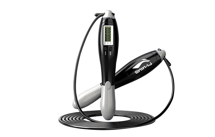 Li Ning Fitness Training Electronic Counting Jump Ropes Adults PVC+Steel Cables ABS Controller Approx. 2.8m Black LBDM752-4