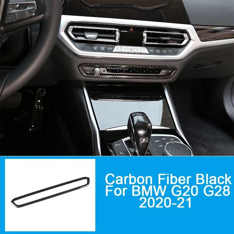 

Карбоновый ABS-пластик, центральная консоль автомобиля, объемная рамка, декоративная крышка, наклейка, автомобильные аксессуары для BMW 3 серии G20 G28 -21 углеродного волокна черного