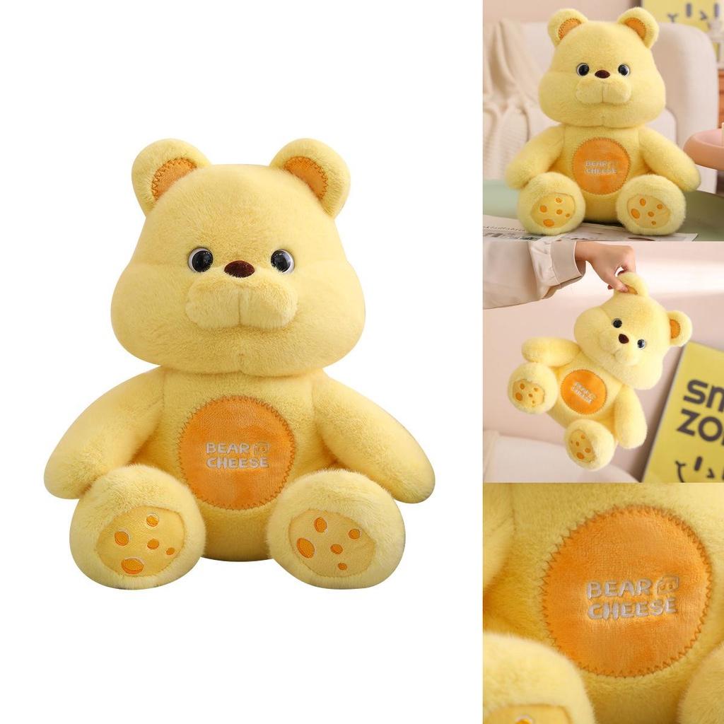 Cute Cheese Bear Plush Toy Stuffed Animal Teddy Bear Doll For Kids Adorable Gift For Girls