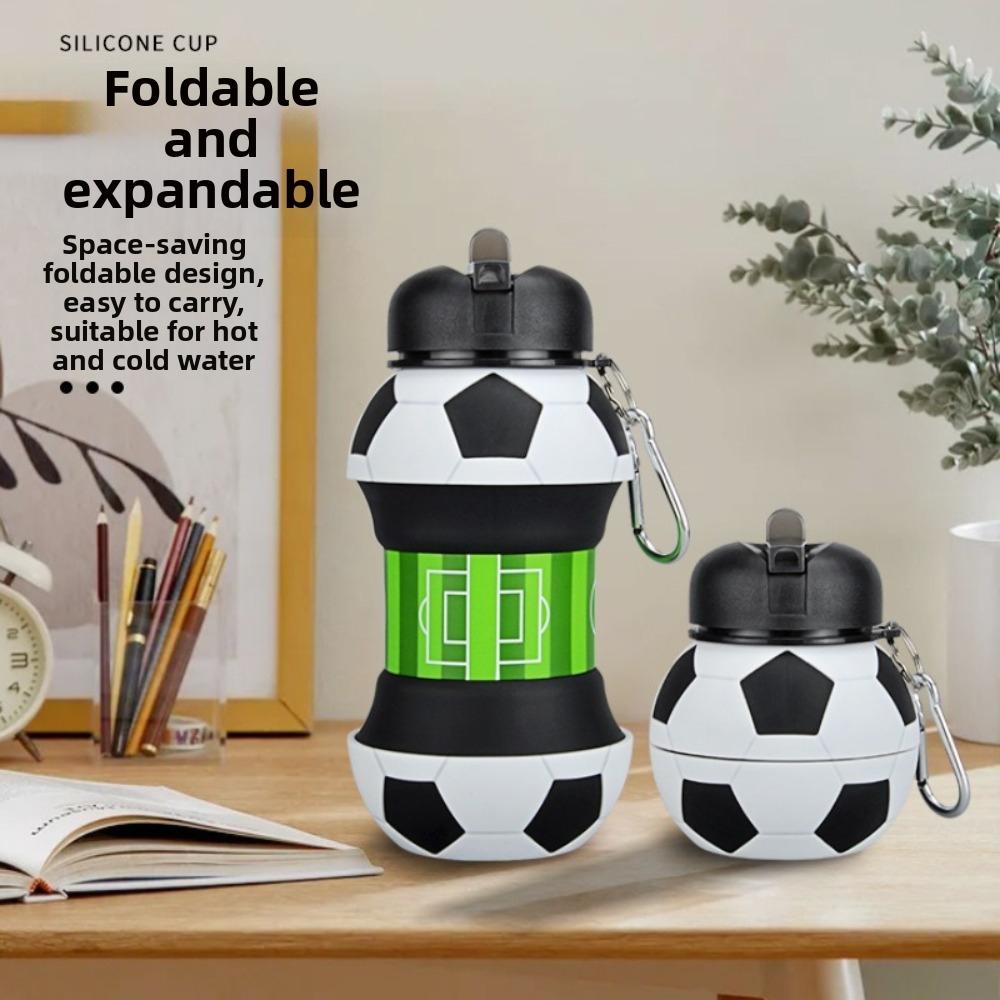 Climbing Buckle Silicone Collapsible Water Bottle 550ml Capacity Portable Water Cup  Picnic