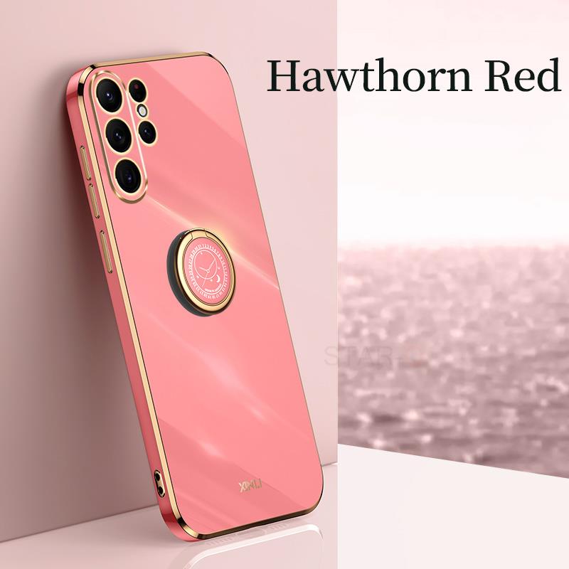 S 23 22 21 Husă de placare cu suport de inel de lux pentru Samsung Galaxy S23 Ultra S22 Plus S21 S20 Fe Husă din silicon cu suport S23ultra