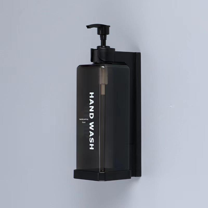 Punch-Free Wall Soap Dispenser: Hotel Bathroom Shampoo & Shower Gel Lockable Rack with Manual Press