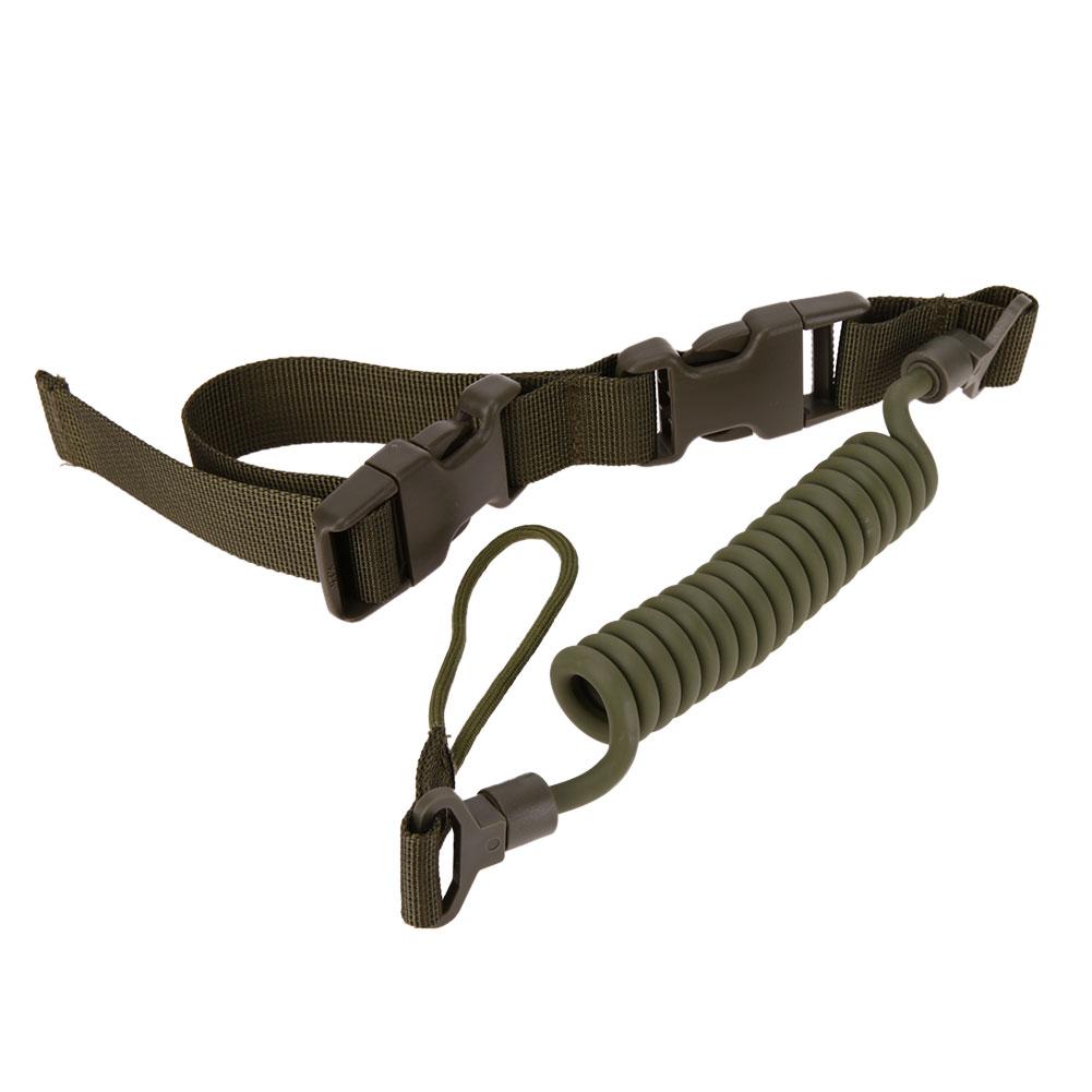 Outdoor Taktik Feder Lanyard Elastisch Einziehbar Anti-Verlust Hüft Hängend Halte Seil Polizei Pistolen Waffe Gewehr Riemen Jagd