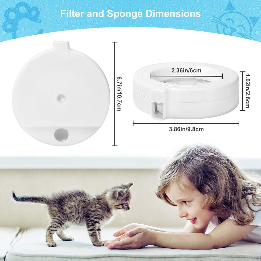 Cat Water Fountain Filter 8 Piece Pet Water Fountain Filter Purification Long-Lasting Freshness For Pet Drink Home Kitchen