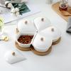 Ceramic Divided Serving Dishes with Lid Relish Tray for Home Kitchen Chips Rotation