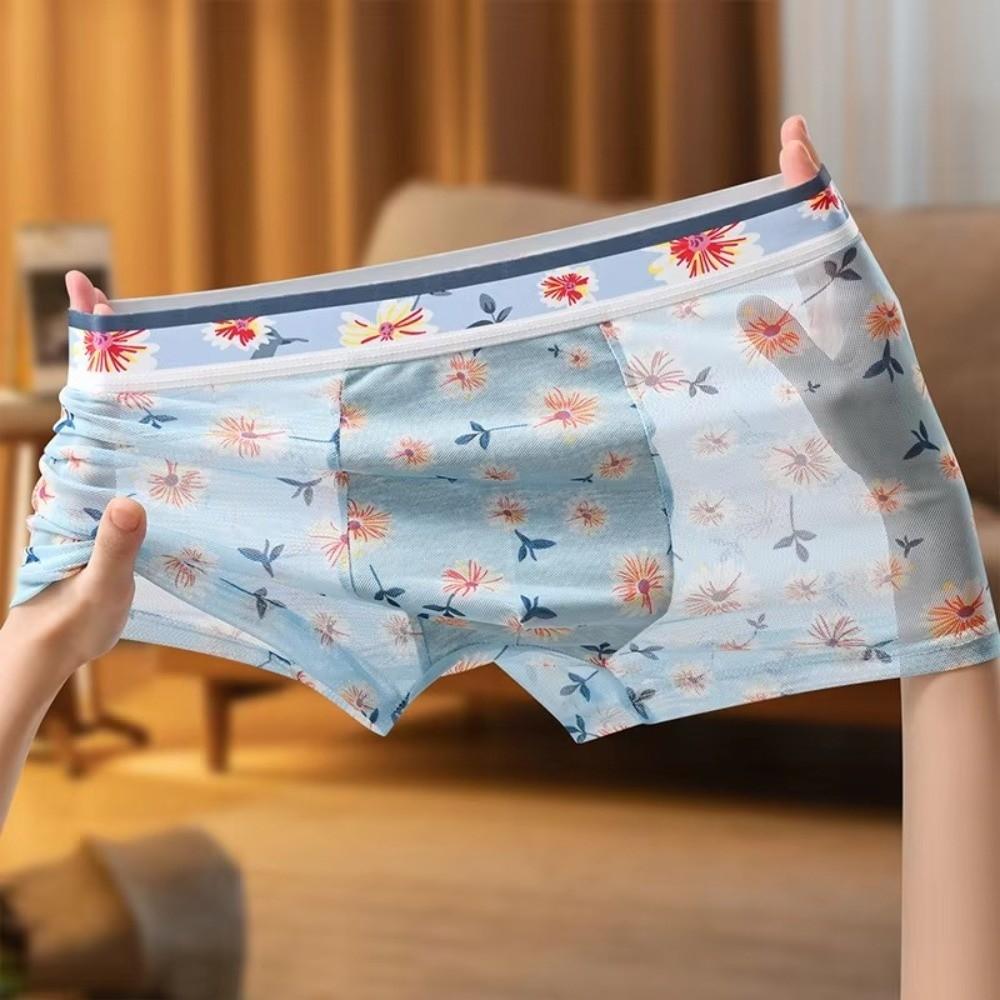 Transparent Mesh Boxer Shorts Ultra Thin See Through Underwear Flat Pants Male  Summer Season