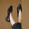 Retro Shallow Pointed Single Shoes 2025 Spring New Low Heel Lightweight Low Heel Small Leather Shoes Soft Leather Soft Sole Work Shoes