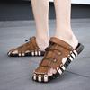39-46 Summer Men Summer New Breathable Thick Sole Slippers, Non Slip Wear Resistant Closed Toe Beach Sandals, Couple Casual Hole Shoes