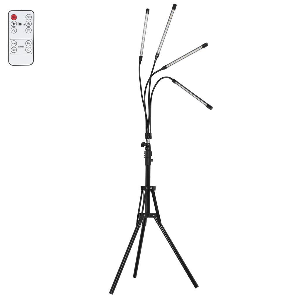 4?Head Grow Light Tripod Stand LED Plant Growth Light with Remote Timing DimmingEU Plug 100?240V