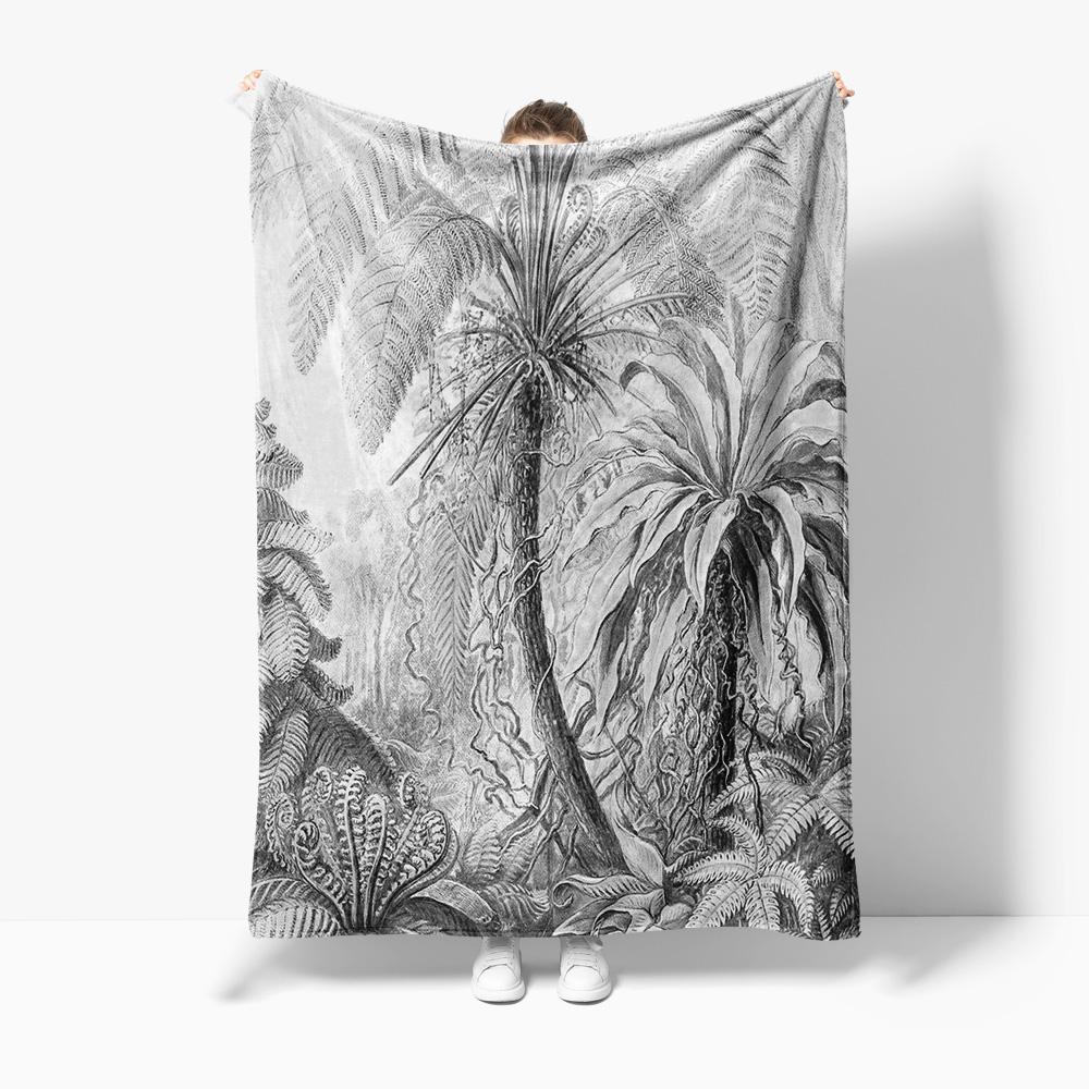 

Tropical Leaves Forest Print Blanket Bed Cover Sofa Throw Decorative Cushion Cover for Living Room Bedroom 75x100cm (30x40inch)