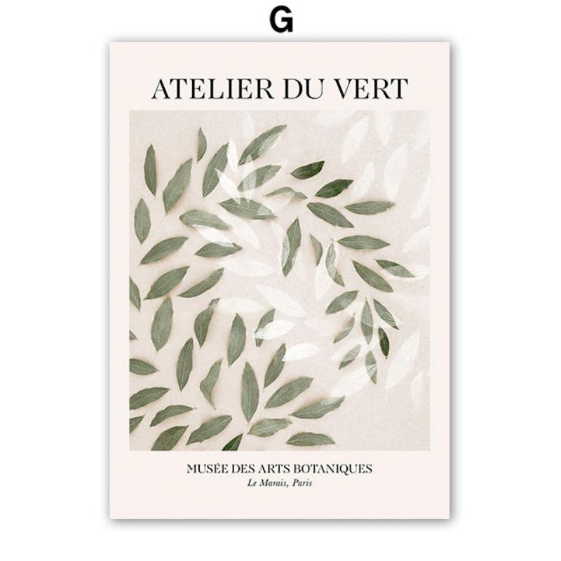 Striped Girl Vase Leaf Flower Coffee Abstract Posters & Prints Wall Art Canvas Painting Hotel Bar Pictures For Living Room Decor