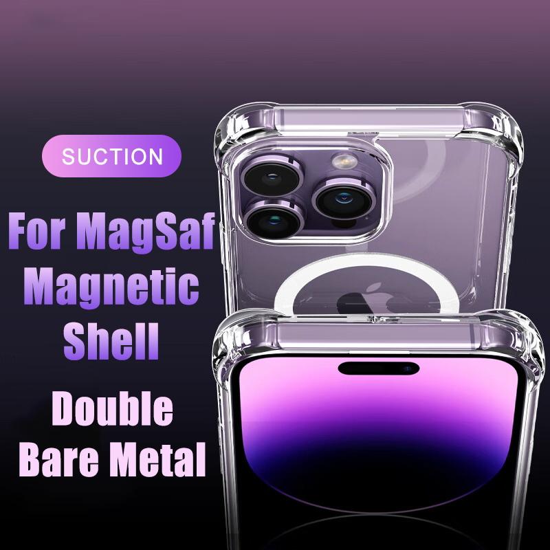 Original Transparent Magnetic For Magsafe Wireless Charge Case For For Iphone 14 15 11 12 13 Pro Max 15 14 Plus Shockproof Cover
