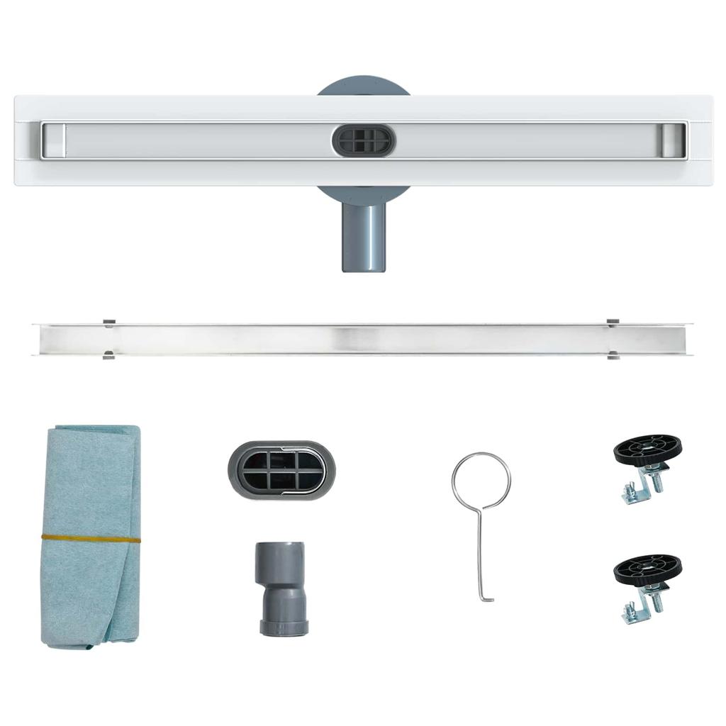 360 degrees Shower Drain with Slim Model Silver 50 cm Stainless Steel 304