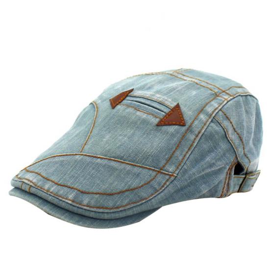 Men Women Vintage Washed Jeans Hat Outdoor Sports Denim Beret Sun Visor Flat Cap
