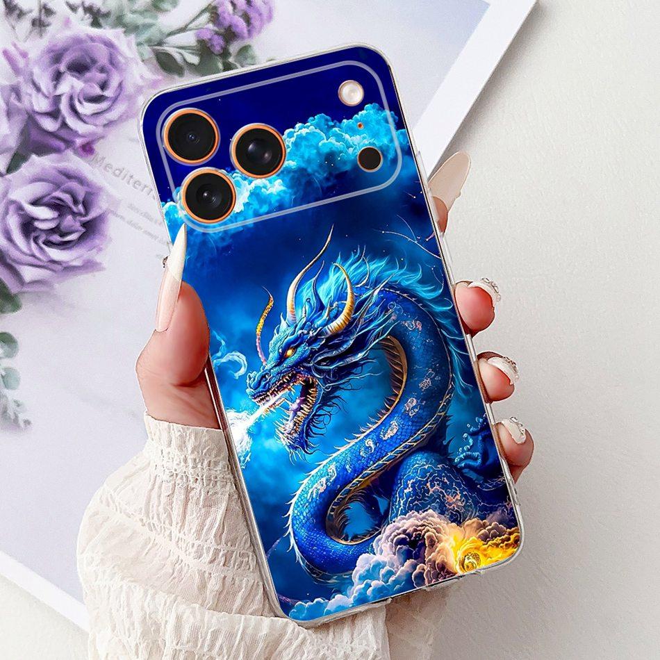 For iPhone 17 Pro Max iPhone17 Air Cool Dragon Tiger Painted Phone Case For iPhone 17Pro 17Air 17ProMax Soft Silicone TPU Cases