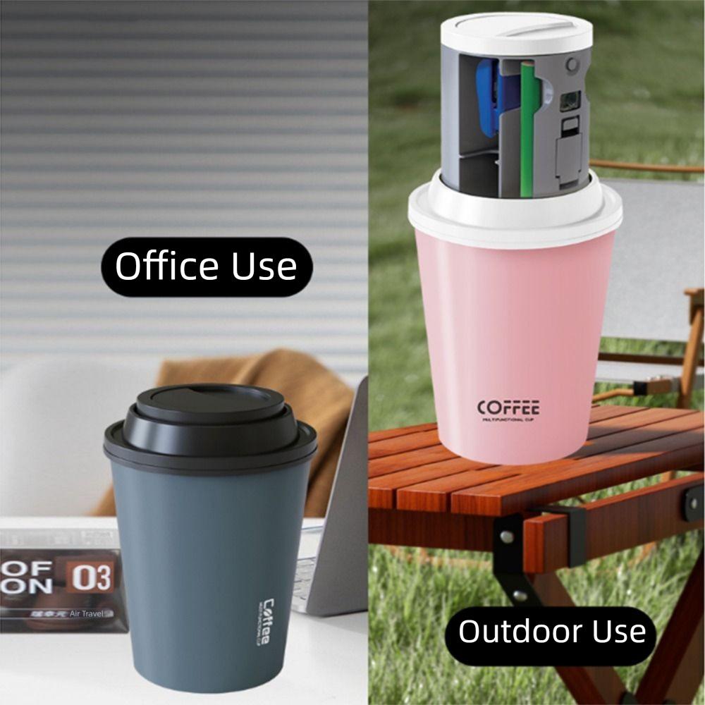 Portable Children's Stationery Set Coffee Cup Shape Learning Storage Cup for School
