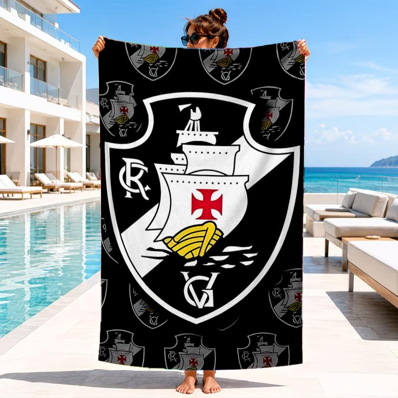 Football Club Emblem Beach Towel, Microfiber Beach Towel, Perfect For Pool, Beach, Travel, Home Decor Beach Party Fan gifts