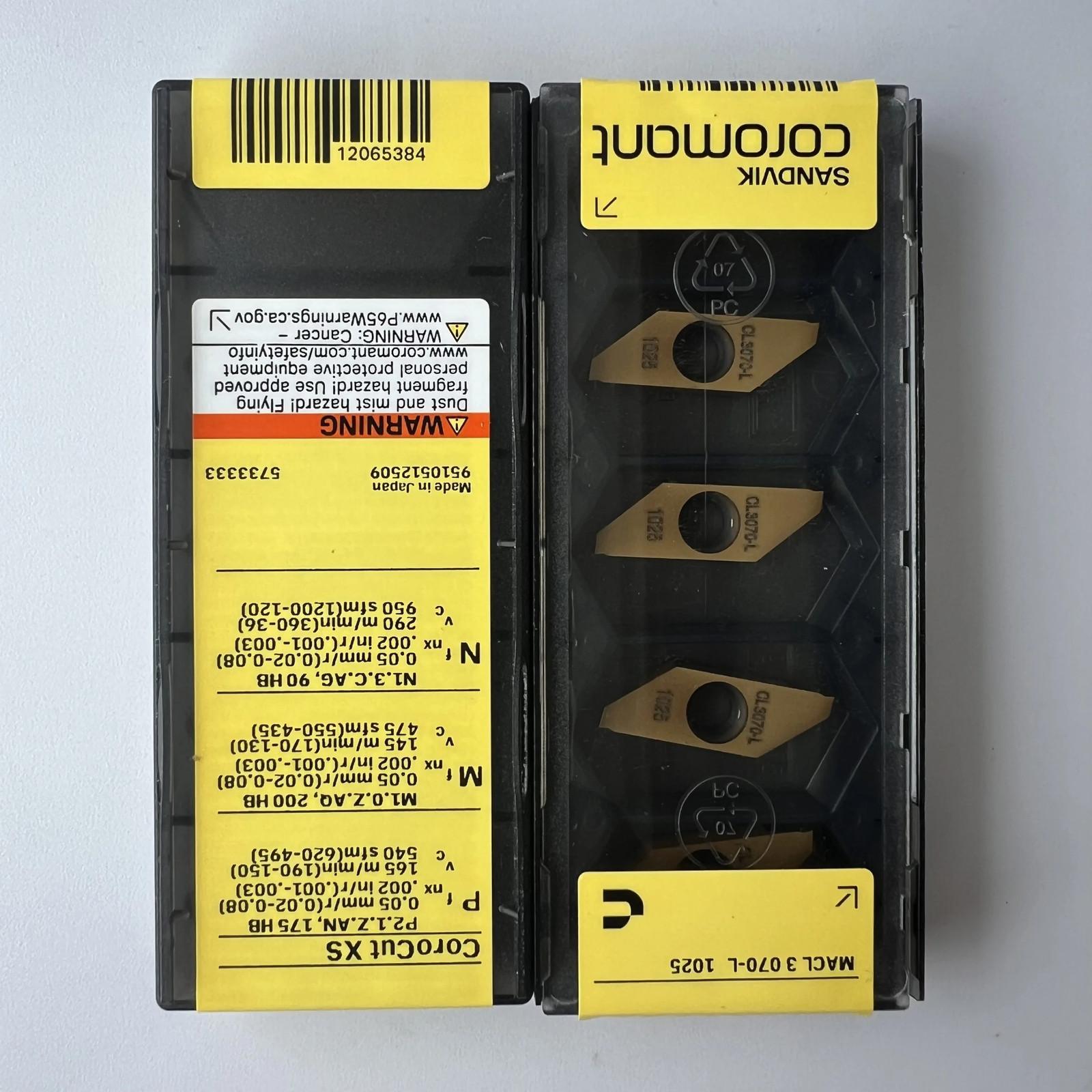 

SANDVIK / MACL3070-L 1025 / Industrial indexable Carbide Inserts 10 Pcs