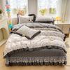 Pure Cotton Double-layer Yarn Quilt Cover Bed Skirt Lace Single-piece Three-piece Four-piece Set Four-season Universal Bed Sheet Quilt Cover