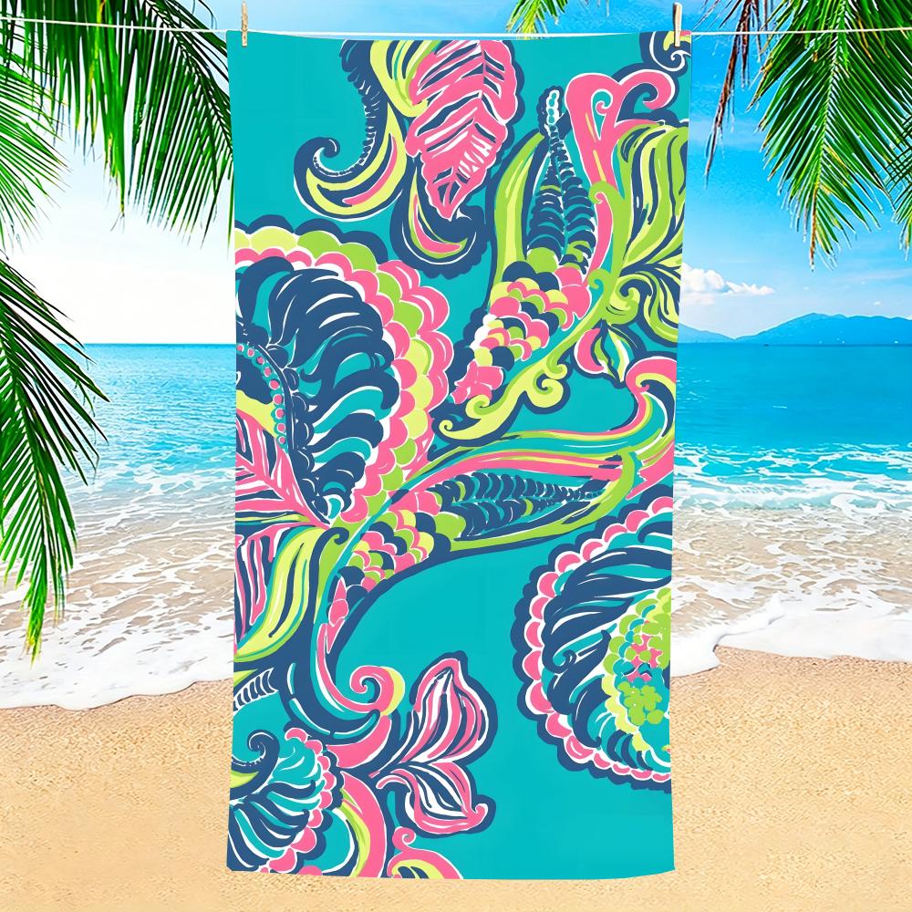 Towel Microfiber beach towel, quick-dry, sand-free, ultra-fine fiber, super soft. L-Lilly Pulitzers