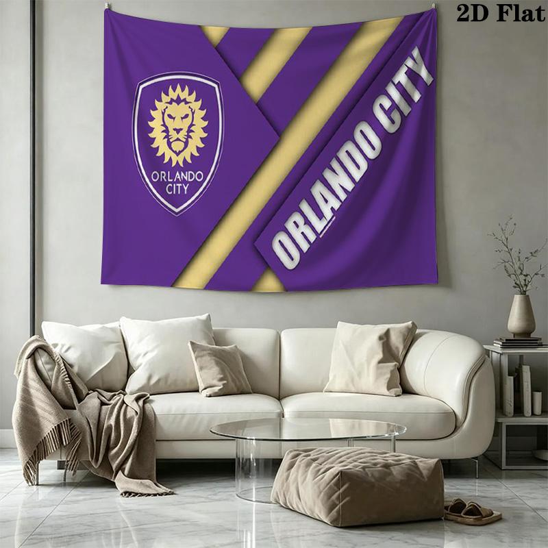 Orlando City SC Wall Tapestry Aesthetic Wall Hanging Printed Fabric Blanket Decorative Tapestries for Bedroom Living Room Home Decor