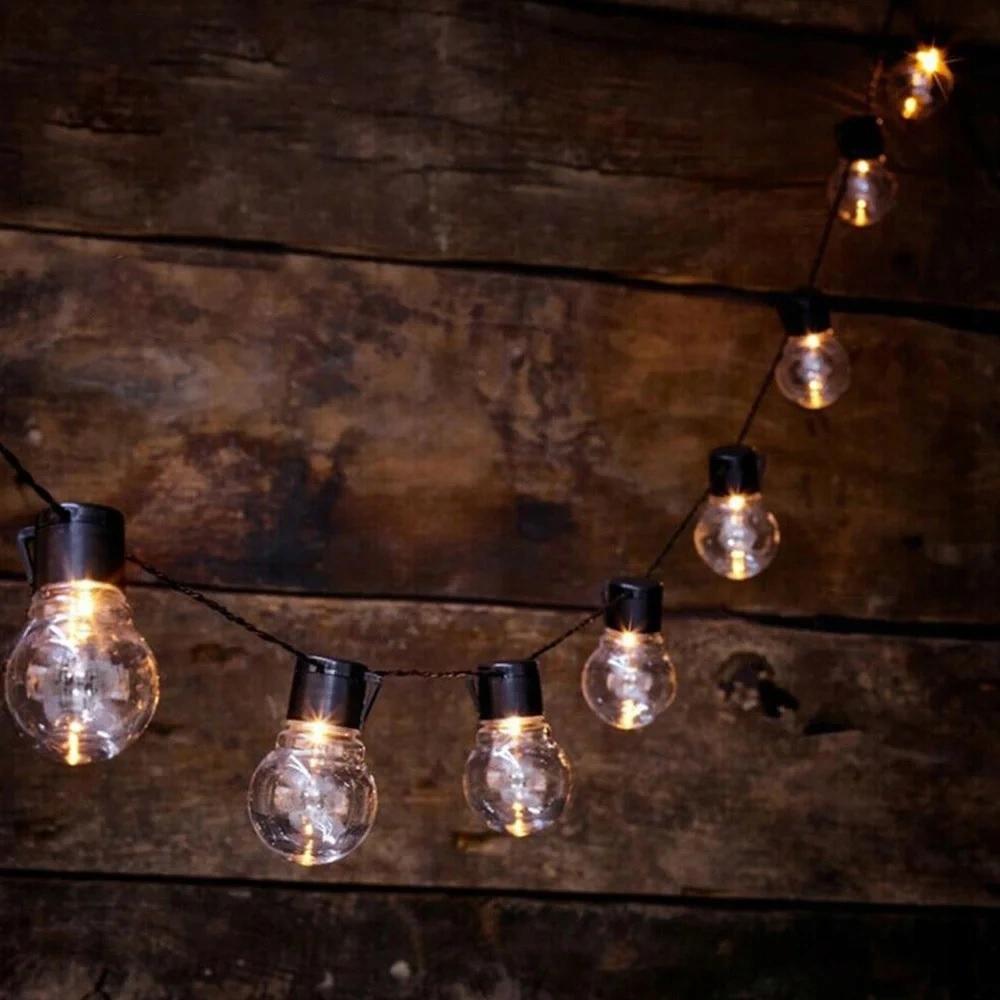 Solar Garden Garland Led Lights 20X Bulbs Hanging Decorative