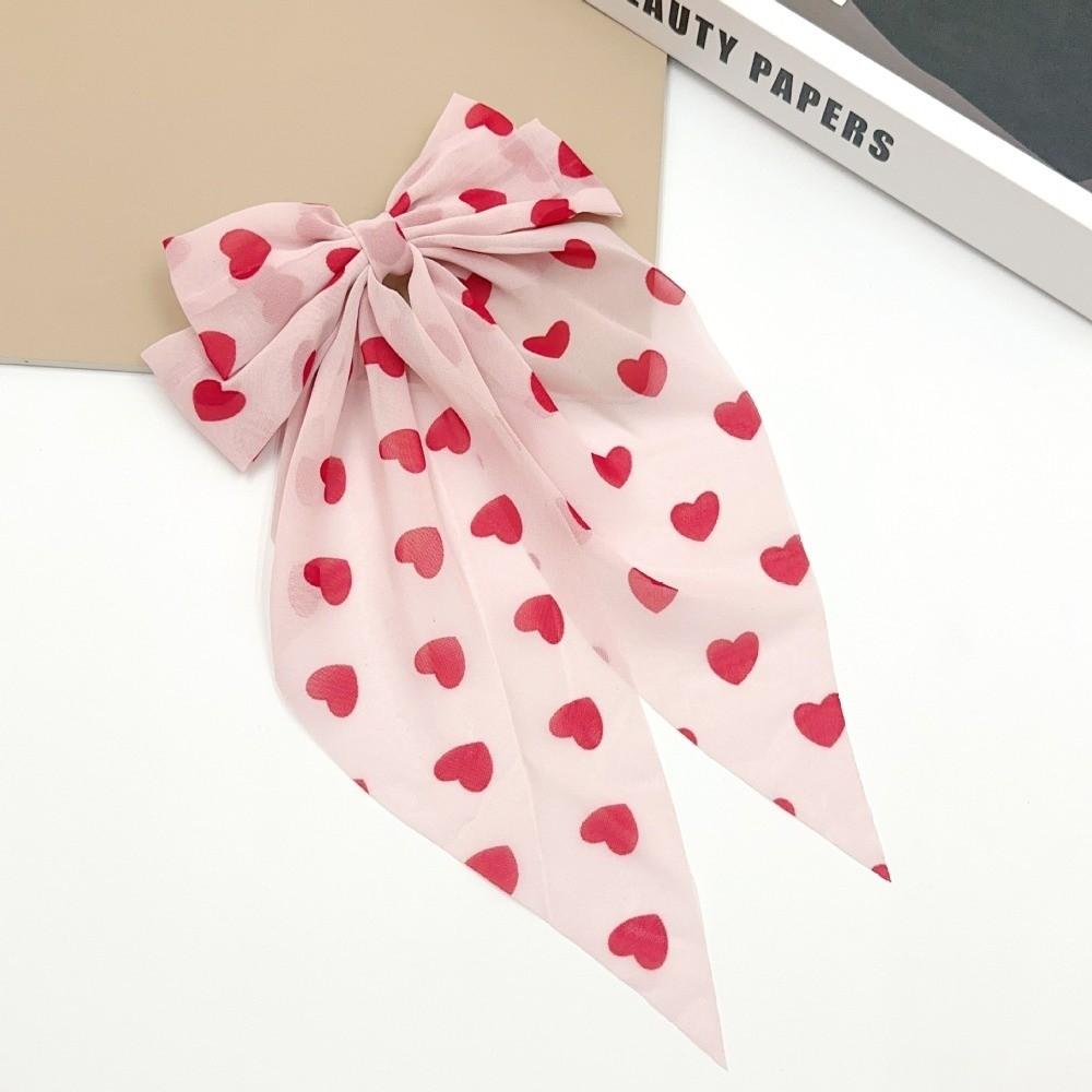 Fashion Sweet Hair Clips Big Bows Spring Clip Hairpins Half-Up Hairstyles Heart Shape Hair Barrettes Valentines Day Gift