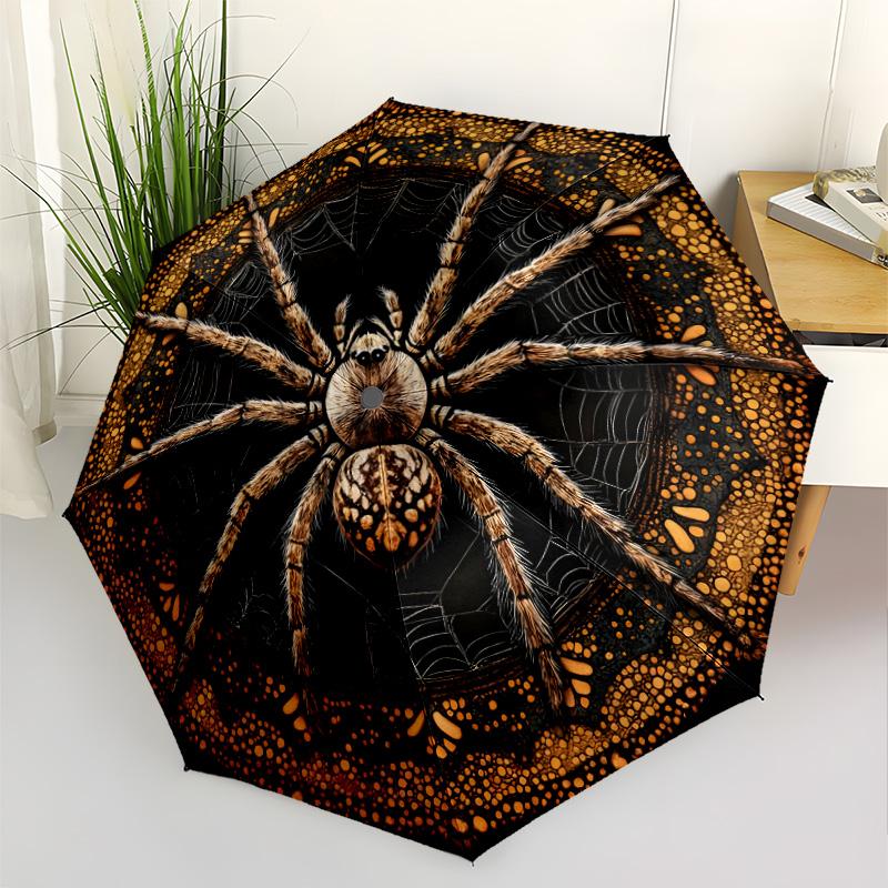 Ethereal Web Spider Automatic Umbrella Retractable Design with 8-Rib Durability Sturdy Construction for Outdoor Daily Use Vibrant Pattern Umbrella