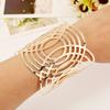 Hot Fashion Unisex Geometric Hollow Out Gold Silver Bangle Punk Cuff Warped Bracelet