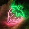 Strawberry Neon Sign, Girly Room Decoration Aesthetic Led Neon Signs, Strawberry Room Decoration Dessert Shop Decoration Neon Light Sign 11.81″ ×