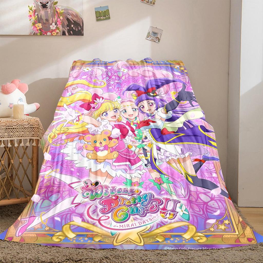 Pretty Cure Anime Soft Flannel Throw Blanket Lightweight Fuzzy Blanket for Couch, Sofa,and Bed LXR85