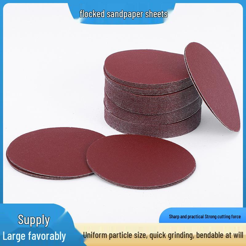 4" Red Self-Adhesive Velvet Sanding Discs for Polishing - 5 Pack