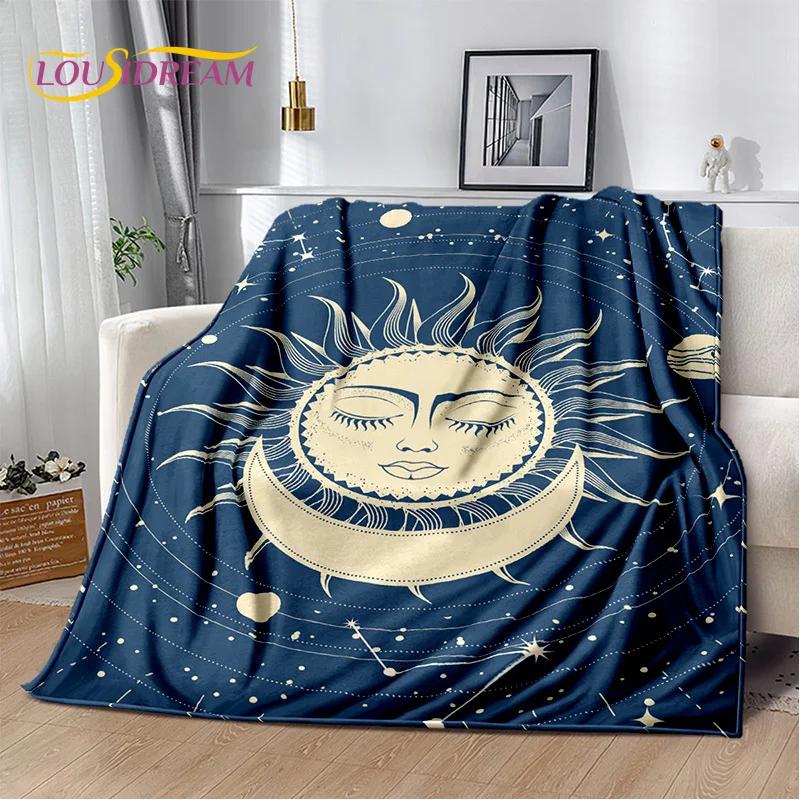 Mysteriou Tarot Sun Moon Mandala Magic Soft Flannel Blankets,Throw Blanket Comfortable Blanket for Picnic Beds Sofa Home Bedroom