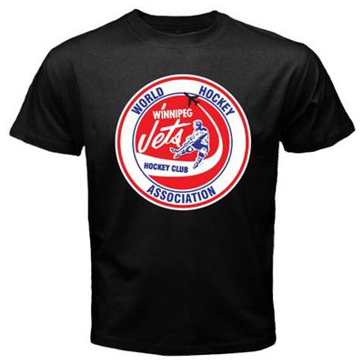 Winnipeg Jets World Hockey Association Logo Black Unisex T-shirt