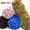 Chenille Goldenes Samt Mehrfarbiges Garn für DIY Handstricken, Mittlere Dicke, Glänzendes Finish