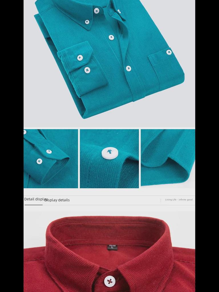 Pánská ležérní košile s dlouhým rukávem v korejském stylu - Podzim & Zima, Velká velikost